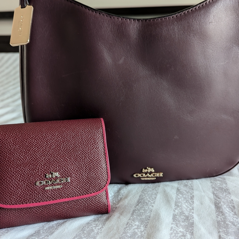 Coach Leather Shoulder Bag with Slouchy Silhouette